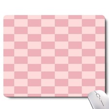 Pink Mouse Pads for Desk, Checkered Pattern Mouse Pad, Square Premium Texture Co picture