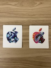 Lot 2 Apple Stickers Apple Logo Vinyl Decal Gift Card Sticker New Collector Item picture