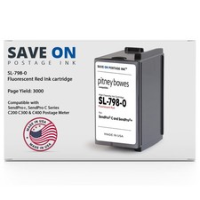SL-798-0 Compatible Pitney Bowes Ink Cartridge (1 Pack) - Fluorescent Red Pri... picture