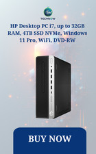 HP Desktop PC i7, up to 32GB RAM, 4TB SSD NVMe, Windows 11 Pro, WiFi, DVD-RW picture