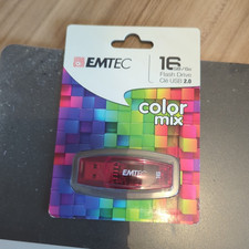EMTEC Color Mix 16GB USB 2.0 Flash Drive Red Backwards Compatible Win/Mac picture