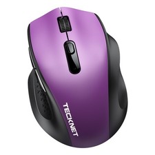 TECKNET Computer Mouse Wireless, Dual-Mode Bluetooth Wireless Mouse Purple picture
