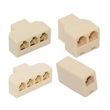 CY 6P4C RJ11 RJ12 1-in-2-out Way Outlet Phone Modular Jack Line Splitter Adapter picture