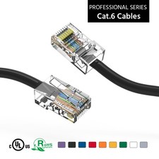 20 Pack of 6Ft CAT6 UTP Ethernet Network Non Booted Cable Black picture