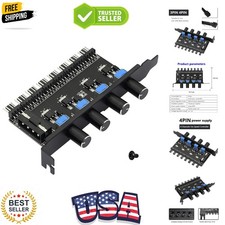 4 Knob Cooling Fan Speed Controller PC 8 Channels 12V Fan Hub for CPU Case HD... picture