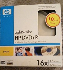 Factory Sealed HP Lightscribe DVD+R 4.7GB 120min Video 16x (10 Pack) NEW picture