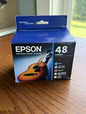 GENUINE EPSON 48 INKS STYLUS RX620 T0482 T0483 T0484 T0485 T0486 Exp 03/2017 picture