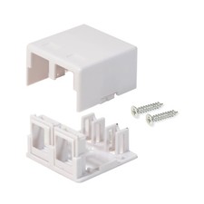 10 Pack Surface Mount Box 2 Port Double Hole Keystone Jack Cat5e/Cat6 White picture