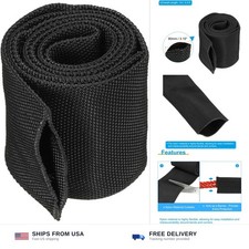 Nylon Protective Hose Sleeve Cable Cover 2 Inch Diameter 3.3 Feet Black picture