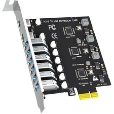 PCIe USB Card, 2 USB-C 6 USB-A Ports, UPD 720201+UPD 720210 picture