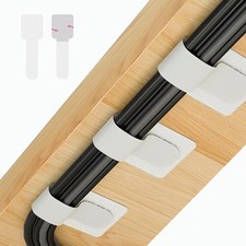 50 PCS Hook and Loop Cable Ties, Under Desk Cable Management, White | Self picture