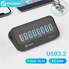 4/7 Ports USB 3.2 Hub USB C Docking Station Type C Splitter Adapter 5/10 Gbps BK picture