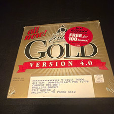 Vintage AOL America Online Gold Version 4.0 CD-ROM Sealed 100 Free Hours Mailer picture