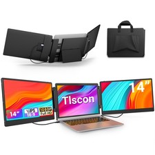 Tlscon TZP-S3 Portable Monitor, 14.1-Inch IPS Triple Screen Extender, Full HD picture