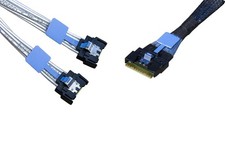 x8 to 2x x4 74Pin to 2x 38Pin PCIe Gen5 Mini Cooledge IO Straight 80cm Cable picture