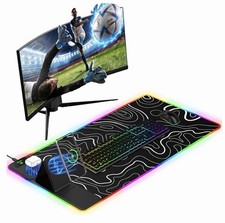 Mouse Pad with Wireless Charger Foldable Phone Holder, XXL RGB Gaming Mousepa... picture