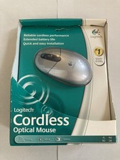 Logitech Cordless Optical Mouse Silver USB PS/2 3 Button PC Mac Wireless New picture
