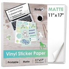 Koala Printable Vinyl Sticker Paper for Inkjet Printer 11x17 Waterproof Matte picture