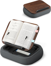 Lap Book Pillow Stand with Storage, Adjustable Beanbag Reading Pillow with Dark picture