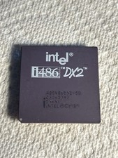 Intel 80486DX2-50 CPU A80486DX2-50 SX641 Ceramic PGA Gold Pins Vintage i486 picture