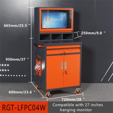 Mobile Industrial PC Cabinet Metal Computer Tool Cabinet Up To 27-inch Monitors picture