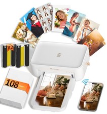 HPRT CP4100 4x6 Photo Printer, White, 108 Sheets + 2 Ribbons picture