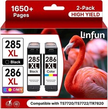 PG-285XL CL-286XL Ink Cartridges Compatible with Canon 285 286 4 Pack High Yield picture