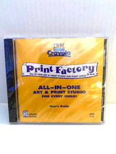 Vintage Sealed IBM Crayola Print Factory All in One Studio PC CD-ROM WIN/MAC Use picture