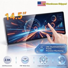 14.5 Inch Ultra-Wide IPS Touch Screen 2560×720 CNC Aluminum AIDA64 PC Case Monit picture