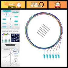 6 Strand LC OM3 Fiber Optic Pigtails for Fusion Splicing + 6 Shrink Sleeves picture
