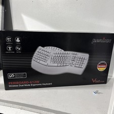 NEW Perixx Periboard-612 Ergonomic Split Keyboard Natural Ergonomic Design White picture
