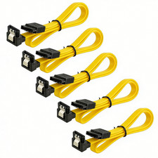SATA 3.0 Cable 5 Pack - Yellow Right Angle 40cm SATA III Hard Drive SSD PC Cable picture
