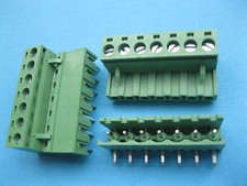 24 pcs 5.08mm Angle 7 way/pin Screw Terminal Block Connector Pluggable Green New picture