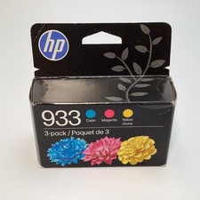 HP 933 Cyan Magenta Yellow Original Ink Cartridges 3-Pack Exp 01/2027 - N9H56FN picture