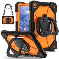 For Samsung Galaxy Tab A9 Plus/A9/ A11+ Heavy Duty Rotating Stand Case w/ Strap picture