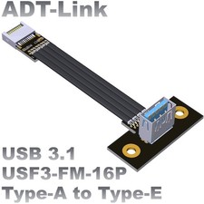 ADT-Link USB3.1 Type-E Extension Shielded Cable Motherboard Front Right Angle picture