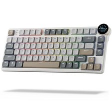 SANDY GRAY - RK ROYAL KLUDGE N80 LOW PROFILE MECHANICAL KEYBOARD W/SMART DISPLAY picture