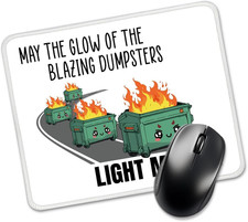 Funny Dumpster Fire Rectangular Mouse Pad, Funny Office Gift for Coworkers picture