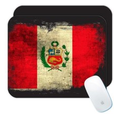 Gift Mousepad : Peru Distressed Flag Vintage Peruvian Expat Country picture
