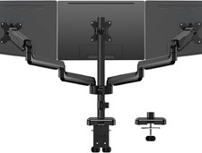 Triple Monitor Mount for 17-32 Inch Screens, Full Motion Desk Stand, Holds picture