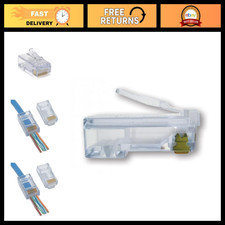 EZ-RJ45 Cat6 Connectors - 50 Pack for Ethernet Cable Termination, Easy Install picture
