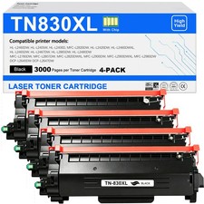 4PK TN830XL Toner Cartridges Replacement Brother 830XL TN-830 XL for DCP-L2640DW picture