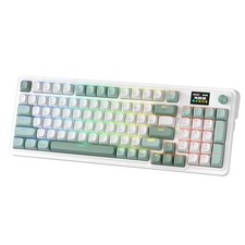 REDRAGON K719 PRO WIRED 95-KEY GASKET KEYBOARD TFT SCREEN KNOB - JADE/CLOUD picture