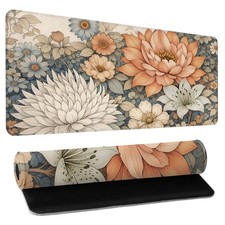 Floral Desk Mat - 31.5x11.8 Inch Japanese Flower Large Mousepad Boho Aestheti... picture