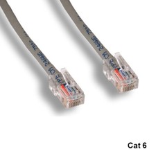 KNTK Gray 25ft Cat6 UTP Non-Booted Ethernet Patch Cable 24AWG 550MHz Networking picture