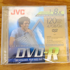 JVC Recordable DVD-R Disc 1-8x 120 min. 4.7 GB Brand New Sealed For Video Data picture