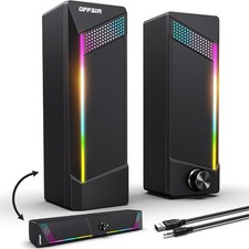 Computer Speakers, 2 in 1 PC Speaker , Gaming Speakers for Black picture