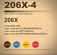 206X 4-Pack High Yield Toner Cartridge for HP Printers picture