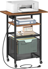 Printer Stand with Hanging File Drawer, Rolling Printer Cart on Wheels, Mobile picture