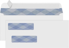 No 8 Double Window Self Seal Business Envelopes 500 Count 3 5/8 x 8 11/16 picture